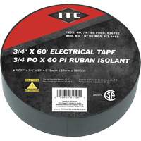 IET-3460 Electrical Tape, 19 mm (3/4") x 18.28 m (60'), Black Sidevic Inc.