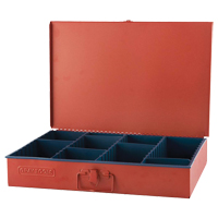 Compartment Box With 12 Adjustable Compartments, 12" D x 18" W x 3" H, Red Sidevic Inc.