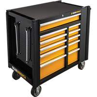 Chariot &agrave; outils &eacute;lectrique, 11 tiroirs, 42-1/2" la x 24-7/16" p x 41" h, Noir/Orange Sidevic Inc.