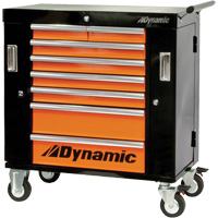 Armoire roulante, 8 tiroirs, 36" la x 18" p x 39-1/4" h, Noir/Orange Sidevic Inc.