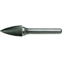 CLEVELAND Solid Carbide Burrs - Tree Shape Pointed End, SG-41, 1/8" Dia., 1/8" Shank, 1/4" Depth of Cut Sidevic Inc.