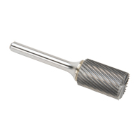 CLEVELAND Solid Carbide Burrs - Cylinder Shape with End Cut, SB-6, 3/5" Dia., 1/4" Shank, 24.4 mm Depth of Cut Sidevic Inc.
