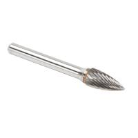 CLEVELAND Solid Carbide Burrs - Tree Shape Pointed End, SG-3, 9.53 mm Dia., 1/4" Shank Sidevic Inc.