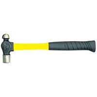 Heavy-Duty Fibreglass Handle Ball Pein Hammer, 8 oz. Head Weight, Plain Face, Cushion Handle Sidevic Inc.
