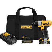 Ensemble de tournevis max, 1/4", 12 V, 160 UWO couple max., Lithium-ion bloc-pile Sidevic Inc.