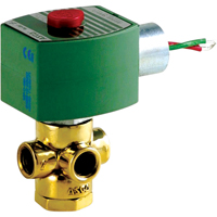 3-Way Direct Acting Universal Solenoid Valves, 1/4" Pipe, 100 psi Sidevic Inc.