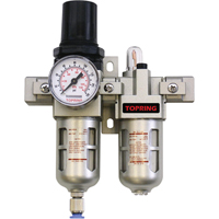 Airflo Compact Combination Units Filter/Regulator + Lubricator + Gauge, 1/4" NPT, 150 PSI Max. PSI, Modular Sidevic Inc.