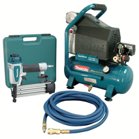 Air Compressor and Brad Nailer Kit, Electric, 2.6 Gal. (3.1 US Gal), 130 PSI, 120/1 V Sidevic Inc.
