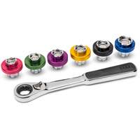 6 Point Magnetic Oil Drain Plug Metric Socket Set, 7 Pieces, 3/8" Drive Size Sidevic Inc.