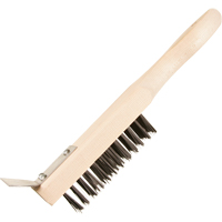 Scratch Brush With Scraper, Steel, 5 x 13 Wire Rows, 11-3/8" Long Sidevic Inc.
