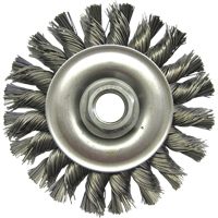 Wire Wheel Brushes, 4" Dia., 0.02" Fill, 5/8"-11 Arbor, Steel Sidevic Inc.