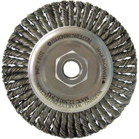 Wire Wheel Brushes, 5-7/8" Dia., 0.02" Fill, 5/8"-11 Arbor, Steel Sidevic Inc.