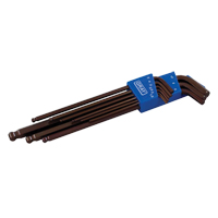 Extra Long Arm Ball Hex Key Set, 9 Pcs., Metric Sidevic Inc.