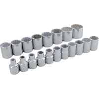 Socket Set, 19 Pcs, 3/8" Drive Size Sidevic Inc.