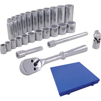 Jeu de douilles m&eacute;triques et accessoires, 26 Mcx, Prise de 3/8", Profond Sidevic Inc.