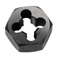 Hex Rethreading Die Nut, 1"/1-1/4" Dia., 1/4"-18 Thread, Carbon Steel/Chromium Steel Sidevic Inc.