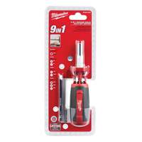 9-in-1 Square Drive Multi-Bit Driver, 9" L, Cushion Grip Handle Sidevic Inc.