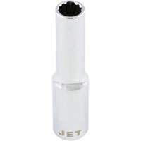 Douille chrom&eacute;e, 8 mm, Prise 1/4", 12 pans, Profond Sidevic Inc.