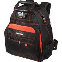 Lighted Tool Backpack, Black/Red, Ballistic/Polyester Sidevic Inc.