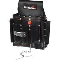 Electrician's Tool Pouch, Leather, 8 Pockets, Black Sidevic Inc.