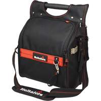 Zippered Professional Electrician's Tool Pouch, Ballistic Polyester, 19 Pockets, Black/Red Sidevic Inc.