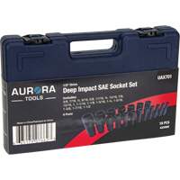 SAE Socket Set, 19 Pcs, Impact, 1/2" Drive Size, Deep Sidevic Inc.