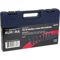 SAE Socket Set, 19 Pcs, Impact, 1/2" Drive Size, Deep Sidevic Inc.