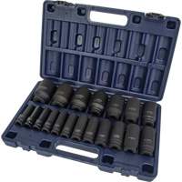 SAE Socket Set, 19 Pcs, Impact, 1/2" Drive Size, Deep Sidevic Inc.