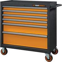 Armoire roulante pour outils s&eacute;rie GSX, 6 tiroirs, 36" la x 18-1/5" p x 37-2/5" h, Noir/Orange Sidevic Inc.