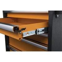 Armoire roulante pour outils s&eacute;rie GSX, 6 tiroirs, 36" la x 18-1/5" p x 37-2/5" h, Noir/Orange Sidevic Inc.