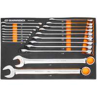 12-Point Long Pattern Combination SAE Wrench Set in Foam Storage Tray, Open-Ended, 19 Pieces, Imperial Sidevic Inc.