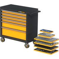 MEGAMOD Metric Mechanics Tool Set in Modular Foam Trays with Rolling Cabinet, 358 Pieces Sidevic Inc.