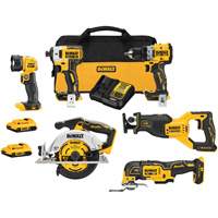 Ensemble six outils sans fil &agrave; moteur sans balai XR , Lithium-ion, 20 V Sidevic Inc.