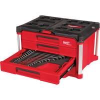 60-Piece Metric & SAE Combination Wrench Set with PACKOUT 4 Drawer Tool Box, 16-3/10" x 22-1/5" x 14-3/10", Black/Red Sidevic Inc.