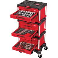 366-Piece Master Mechanics Hand Tool Set with PACKOUT Drawers & Dolly, 16-3/10" x 22-1/5" x 48-5/8", Black/Red Sidevic Inc.