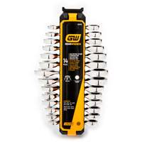 72-Tooth 12 Point Stubby Wrench Set, Ratcheting Combination, 14 Pieces, Imperial and Metric Sidevic Inc.