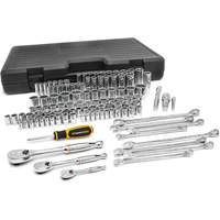 1/4", 3/8" & 1/2" Drive 6 & 12 Point Standard & Deep SAE/Metric Mechanics Tool Set Sidevic Inc.