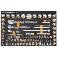 1/4", 3/8" & 1/2" 90-Tooth SAE/Metric Mechanics Tool Set with Foam Storage Tray Sidevic Inc.