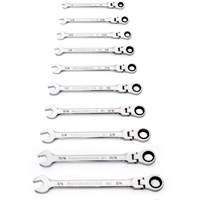 90-Tooth 12 Point SAE Wrench Set, Flex Head/Ratcheting Combination, 10 Pieces, Imperial Sidevic Inc.