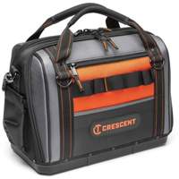 17" Tradesman Closed Top Tool Bag, Polyester, 3 Pockets, Black/Grey/Orange Sidevic Inc.