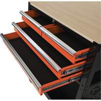 Chariot utilitaire, 4 tiroirs, Noir/Orange Sidevic Inc.