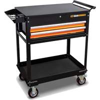 Utility Cart, 2 Drawers, 32-1/2" W x 42" H, Black/Orange Sidevic Inc.