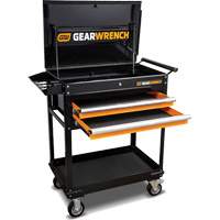 Utility Cart, 2 Drawers, 32-1/2" W x 42" H, Black/Orange Sidevic Inc.