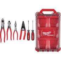 Dipped Grip Pliers, Wire Stripper & Cushion Grip Screwdrivers Set with PACKOUT Organizer Sidevic Inc.