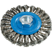 Brosse rotative &agrave; fils nou&eacute;s large, Arbre 5/8"-11, Acier Sidevic Inc.