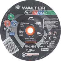 Flexcut Depressed Centre Grinding Wheels, 6", 24 Grit, Aluminum Oxide, 5/8"-11, 10200 RPM, Type 29 Sidevic Inc.