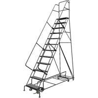 All Directional Rolling Ladder, 12 Steps, 24" Step Width, 120" Platform Height, Steel Sidevic Inc.