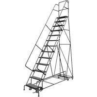 All Directional Rolling Ladder, 13 Steps, 24" Step Width, 130" Platform Height, Steel Sidevic Inc.