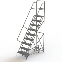 All Directional Rolling Ladder, 9 Steps, 24" Step Width, 90" Platform Height, Steel Sidevic Inc.