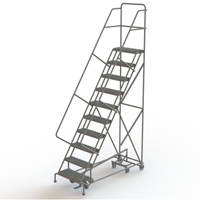 All Directional Rolling Ladder, 10 Steps, 24" Step Width, 100" Platform Height, Steel Sidevic Inc.
